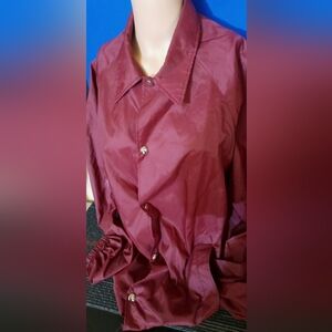 Burgundy Button-Up windbreaker vintage 1960-70s